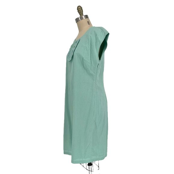 Boden Striped Lace Eyelet Shift Day Dress Seafoam/Mint UK 14L US 10 Long - Picture 3 of 10